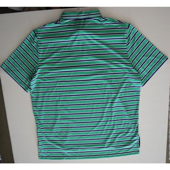 RLX Ralph Lauren Men's Sz L Green Multi Striped Golf Performance Polo Shirt - Picture 11 of 11